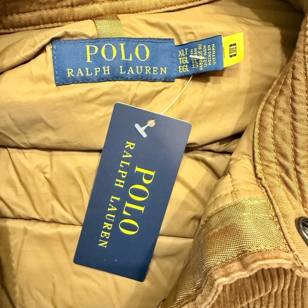 Polo By Ralph Lauren Quilt Corduroy Down Jacket XL Tall Honey